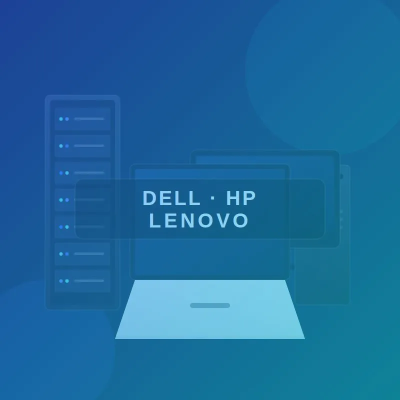 Laptop, desktop and server devices from Dell, HP and Lenovo
